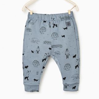 ザラキッズ(ZARA KIDS)の新品未使用★ZARA BABY boy 北欧柄イラストプリント入りレギンス(パンツ)