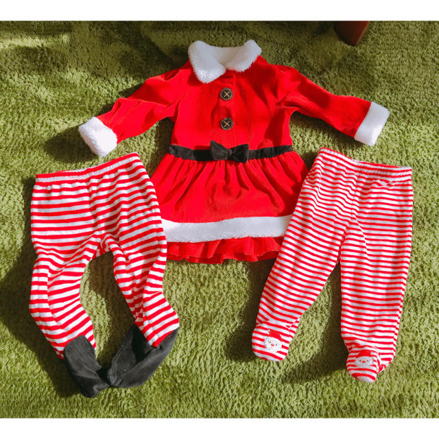 トイザらス(トイザラス)のサンタ服🎄🎅80 美品 キッズ/ベビー/マタニティのキッズ服女の子用(90cm~)(ドレス/フォーマル)の商品写真