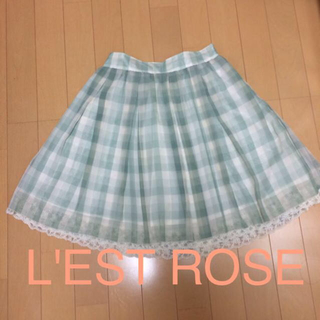 レストローズ(L'EST ROSE)のレストローズ♡春色チェックスカート(ひざ丈スカート)