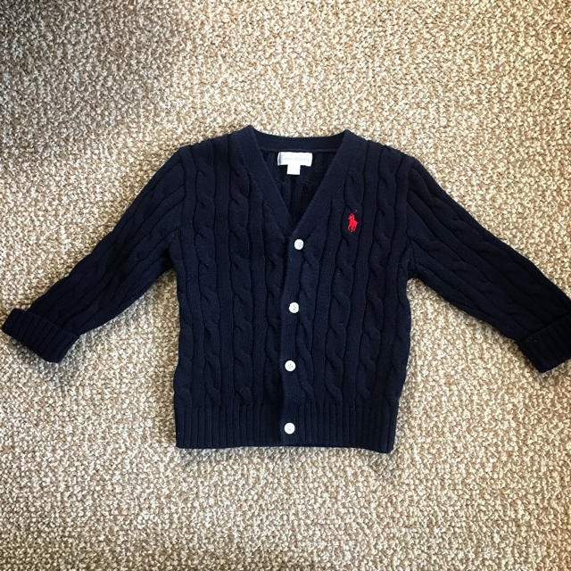 Ralph Lauren(ラルフローレン)の【ラルフローレン】ネイビー ニット カーディガン 80 キッズ/ベビー/マタニティのベビー服(~85cm)(カーディガン/ボレロ)の商品写真