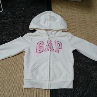 ギャップキッズ(GAP Kids)のBaby GAP☆パーカー☆100センチ☆裏起毛☆ホワイト×ピンク☆(ジャケット/上着)