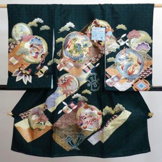 お宮参り のしめ 新品 刺繍 男の子 男児 正絹 龍 NO13365