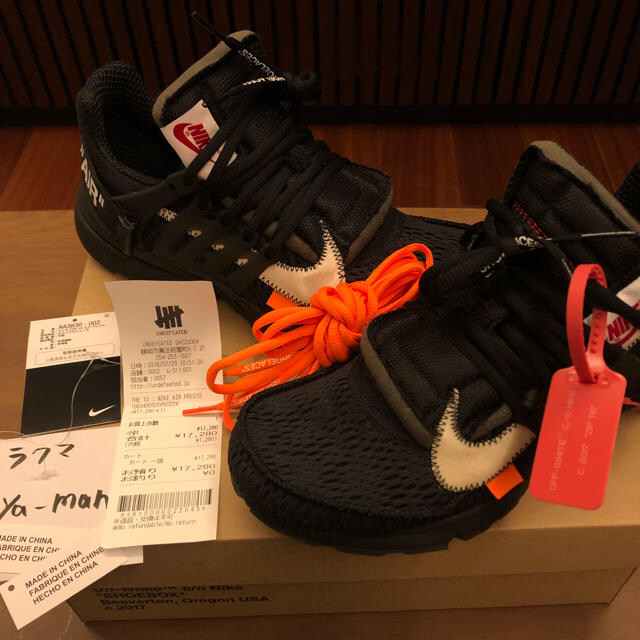 nike/off-white Air presto ブラック 27.0