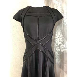 タダシショウジ(TADASHI SHOJI)の美品　タダシショージ ワンピース ドレス フレア　スパンコール(ひざ丈ワンピース)