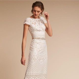 タダシショウジ(TADASHI SHOJI)の新作　新品 タダシショージ ワンピース ウェディングドレス　ホワイト　総レース(ロングワンピース/マキシワンピース)