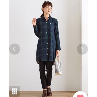 ムジルシリョウヒン(MUJI (無印良品))の最終値下げ 新品 Live in confort チェックシャツ ワンピース (シャツ/ブラウス(長袖/七分))