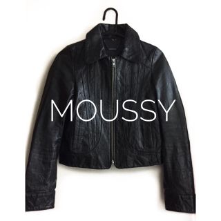 マウジー(moussy)のmoussy（disneyコラボ）【美品】《冬物》本革 レザー ブルゾン(ライダースジャケット)