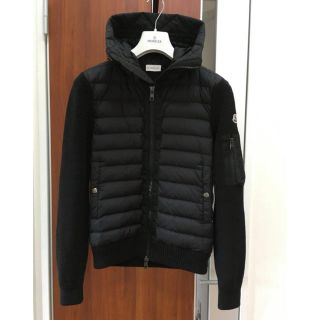 モンクレール(MONCLER)の18-19AW今季！ニット×ダウン×パーカー国内正規新品モンクレールブルゾンS黒(ダウンジャケット)