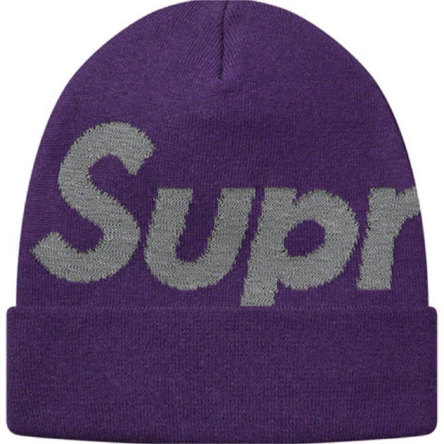 帽子Supreme  big logo beanie purple