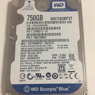 HDD 2.5インチ 750GB WD(PCパーツ)