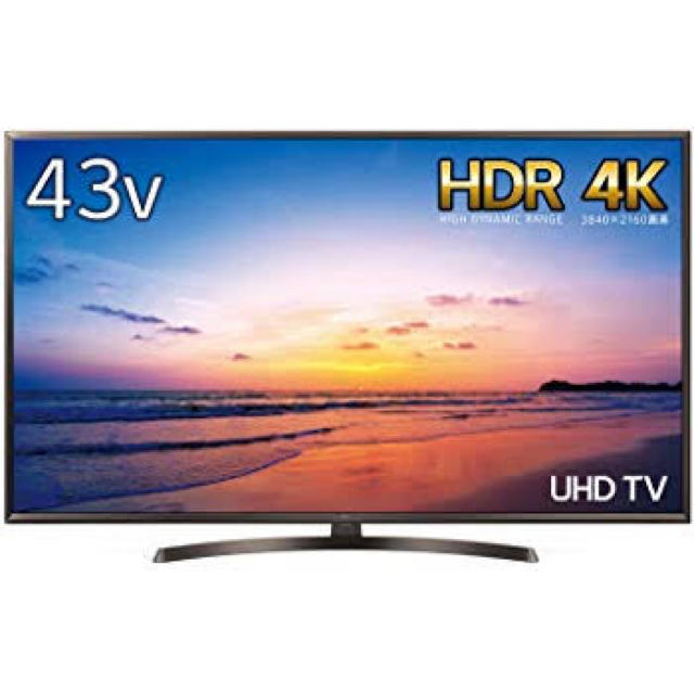 LG Electronics(エルジーエレクトロニクス)の新品 4K対応テレビ 43型 43UJ6100 LG製 スマホ/家電/カメラのテレビ/映像機器(テレビ)の商品写真