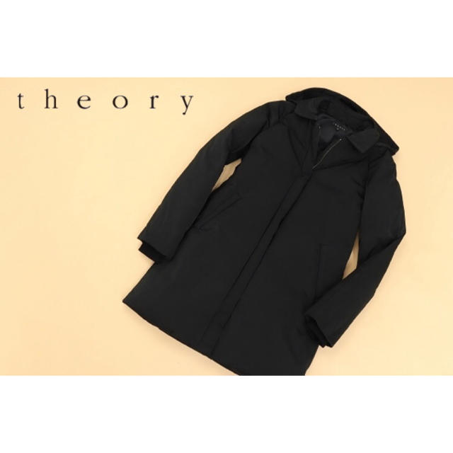 theory(セオリー)の［専用］theory フード付きロングダウンコート 黒 サイズ2 レディースのジャケット/アウター(ダウンコート)の商品写真