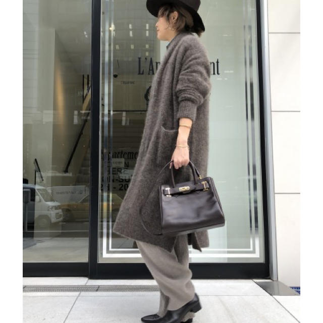 L'Appartement DEUXIEME CLASSE(アパルトモンドゥーズィエムクラス)のアパルトモン PUNTO DORO LONG CARDIGAN ブラウン レディースのトップス(カーディガン)の商品写真