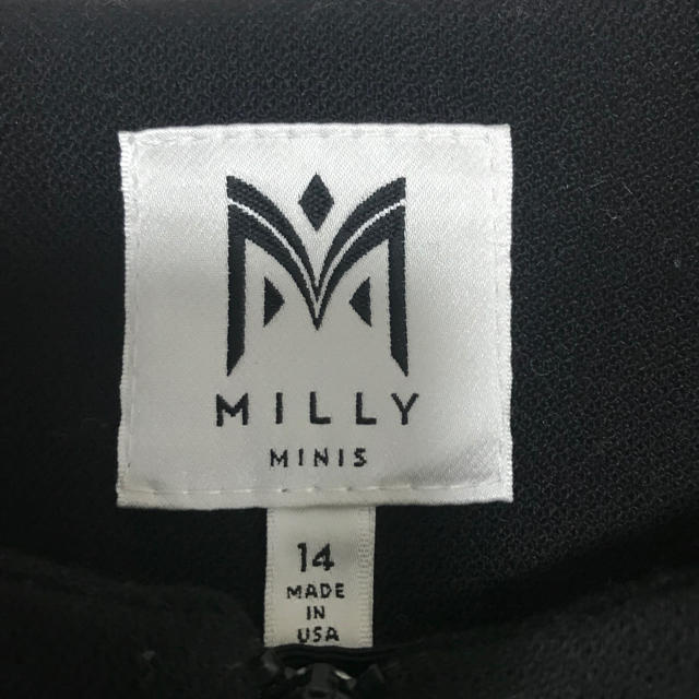 Milly(ミリー)のmilly mins サイズ14 黒 フリンジコート レディースのジャケット/アウター(その他)の商品写真