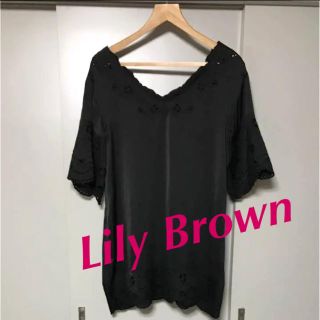 リリーブラウン(Lily Brown)の【Lily Brown】リリーブラウン レースカットソー♡未使用(カットソー(半袖/袖なし))