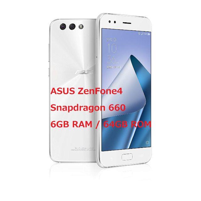 スマートフォン/携帯電話新品未開封☆ASUS ZenFone4 ホワイト ZE554KL-WH64S6
