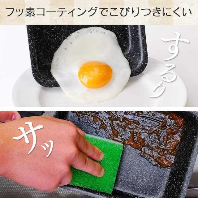 簡単たまご焼き☆玉子焼き器 ネイビー エッグパン IH対応 フッ素コート インテリア/住まい/日用品のキッチン/食器(鍋/フライパン)の商品写真