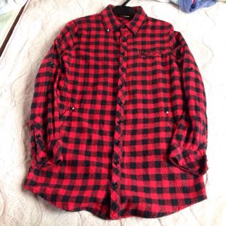 赤チェックネルシャツ(シャツ/ブラウス(長袖/七分))