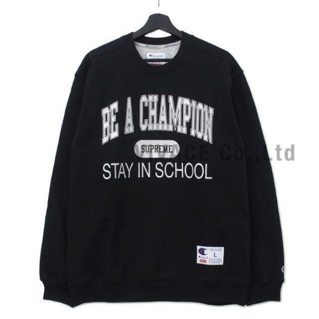 Champion Stay In School Crewneck 黒Ｍ
