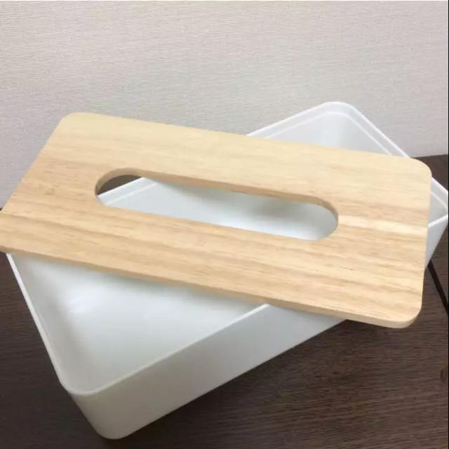 26cm木製ふたのティッシュケースボックス インテリア/住まい/日用品のインテリア小物(ティッシュボックス)の商品写真