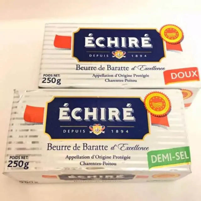 バターの名品 ☆フランスのエシレバター【ECHIRE】無塩と有塩の2個セット 食品/飲料/酒の加工食品(その他)の商品写真