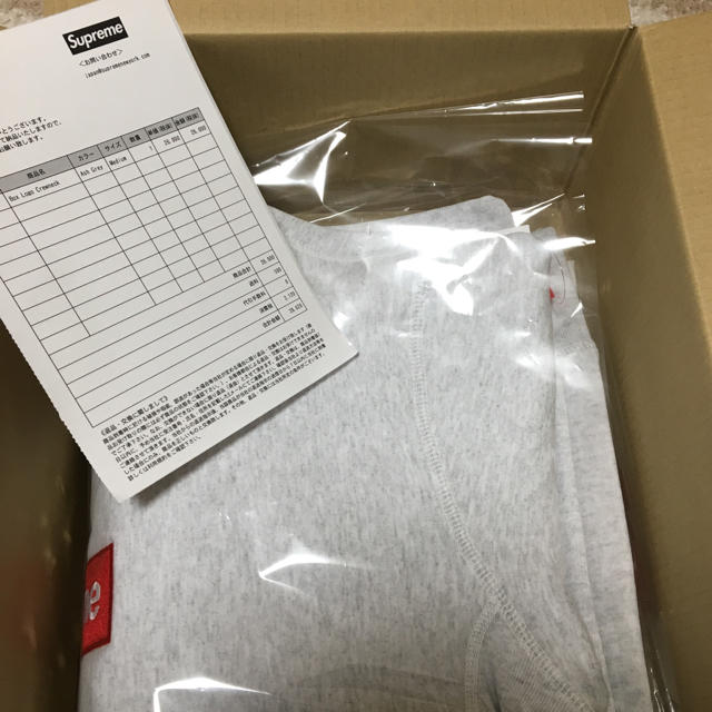 東京 Supreme Box Logo Crewneck Ash Grey Ｍサイズ スウェット