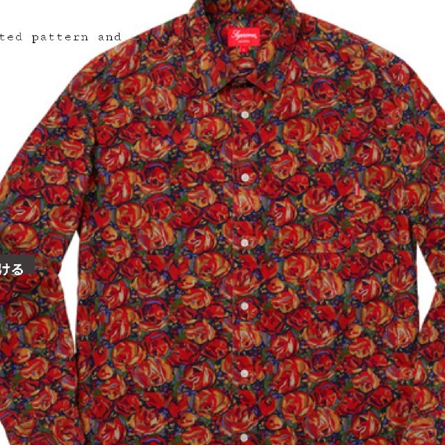Supreme(シュプリーム)の窪塚着用　Sサイズ　Roses Corduroy Shirt  メンズのトップス(シャツ)の商品写真
