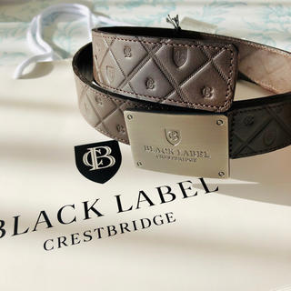 新品 紙袋 タグ付 ブラックレーベルクレストブリッジ レザー ベルト バーバリー