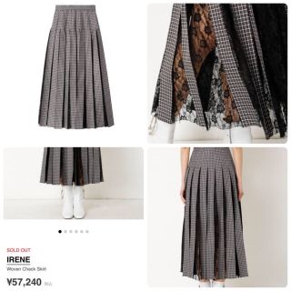 IRENE Woven Check Lace Skirt チェックスカート