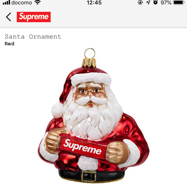 Supreme(シュプリーム)のSupreme サンタ オーナメント ハンドメイドのインテリア/家具(インテリア雑貨)の商品写真