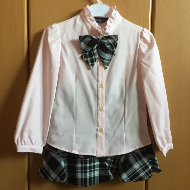 入学式 女の子スーツ 120 美品 キッズ/ベビー/マタニティのキッズ服女の子用(90cm~)(ドレス/フォーマル)の商品写真