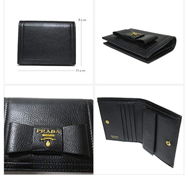 PRADA(プラダ)のプラダ PRADA☆リボン 二つ折り財布 (レザー)  美品 レディースのファッション小物(財布)の商品写真