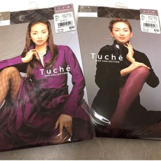 グンゼ(GUNZE)のTuche UNO COLLECTION ☆ ダイヤ柄＆チェック柄 タイツ2足(タイツ/ストッキング)