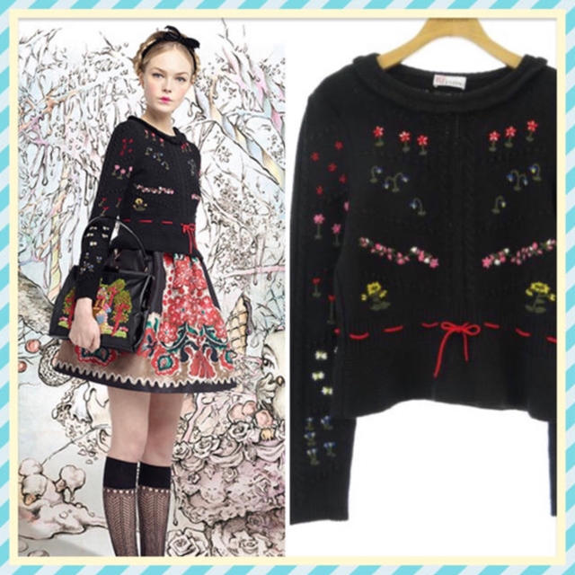 RED VALENTINO(レッドヴァレンティノ)のRED VALENTINOのフラワーエンブロイダリー セーター レディースのトップス(ニット/セーター)の商品写真