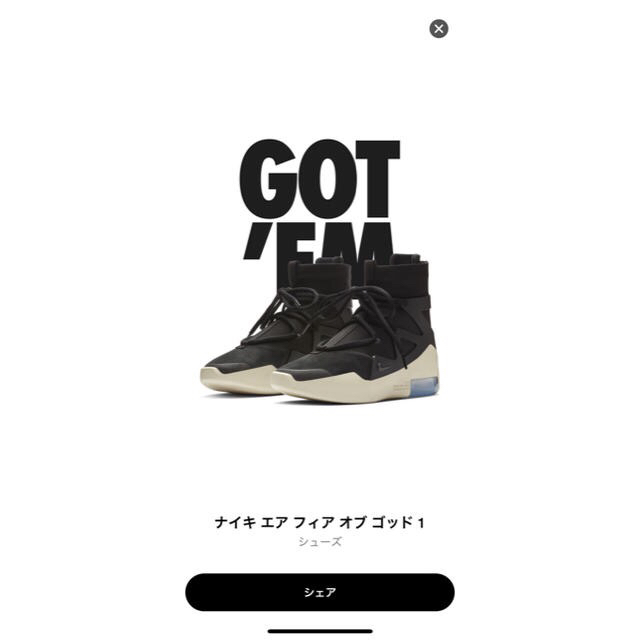数々の賞を受賞 NIKE - sparkNIKE fear of god 1 black スニーカー
