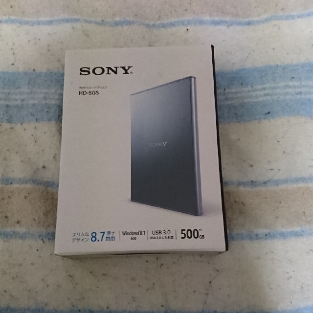 SONY(ソニー)のSONY 外付けハードディスク HD-SG5-S 500GB スマホ/家電/カメラのPC/タブレット(PC周辺機器)の商品写真