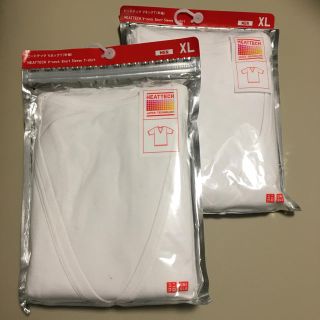 ユニクロ(UNIQLO)の値下げ‼︎ ユニクロ ヒートテック Vネック 半袖 白 メンズ XL  1枚のみ(Tシャツ/カットソー(半袖/袖なし))