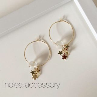 sparkle starフープピアス&ファーカボションピアス(ピアス)