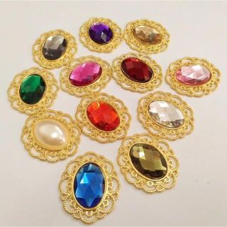 新品未開封 12個セット 宝石風 ハンドメイド パーツ ビジュー ストーン(各種パーツ)