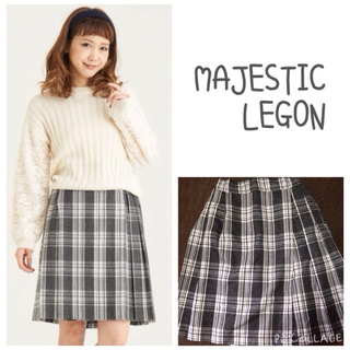 マジェスティックレゴン(MAJESTIC LEGON)のラップ風プリーツスカート♡(ひざ丈スカート)