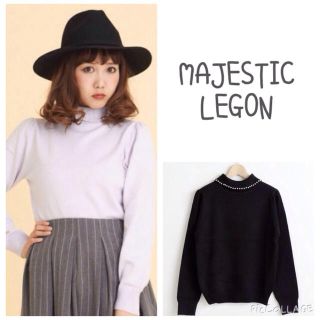 マジェスティックレゴン(MAJESTIC LEGON)の折り返し衿パールプルオーバー♡(カットソー(長袖/七分))