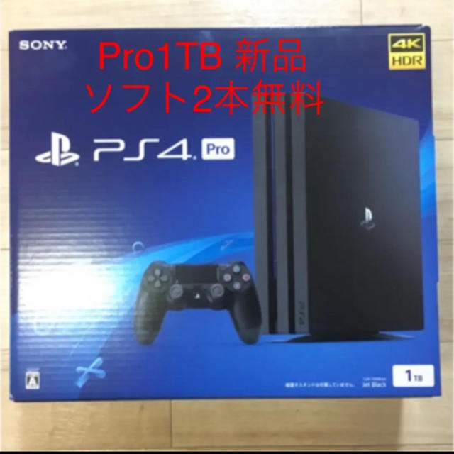 PS4 Pro 1TB ソフト2本付きゲームソフト/ゲーム機本体