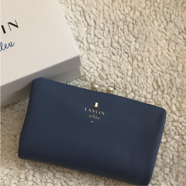 LANVIN en Bleu(ランバンオンブルー)のは様専用 ランバンオンブルーがま口財布 ブルー レディースのファッション小物(財布)の商品写真