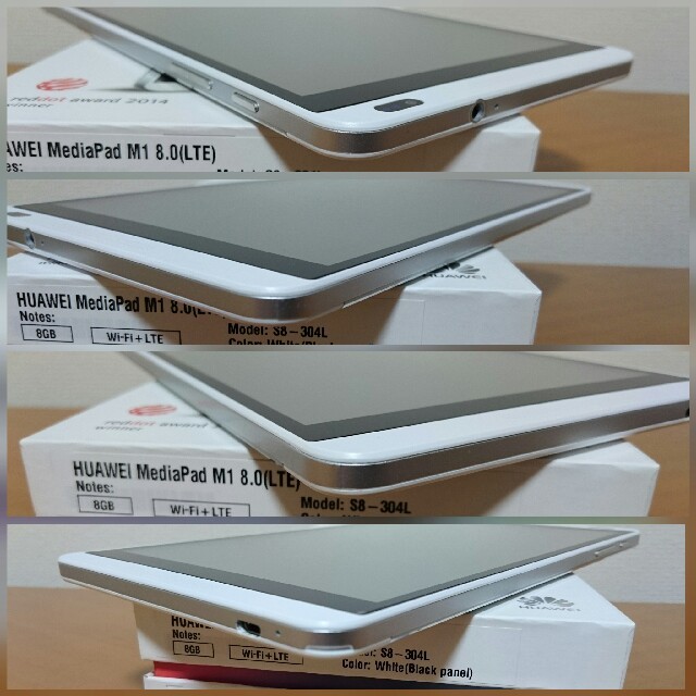 MediaPad M1 8.0 LTE SIMフリー ホワイト(ブラックパネル) スマホ/家電/カメラのPC/タブレット(タブレット)の商品写真