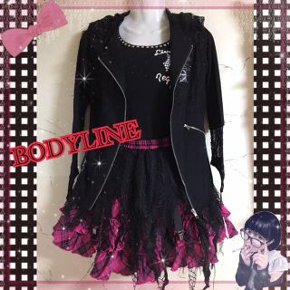 ボディライン(BODYLINE)の【3点セット】退廃*蜘蛛の巣レース使いのバンギャルちゃんコーディネート(セット/コーデ)