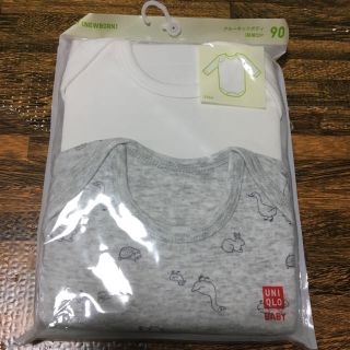 ユニクロ(UNIQLO)のユニクロ クルーネックボディ 90 グレー(下着)