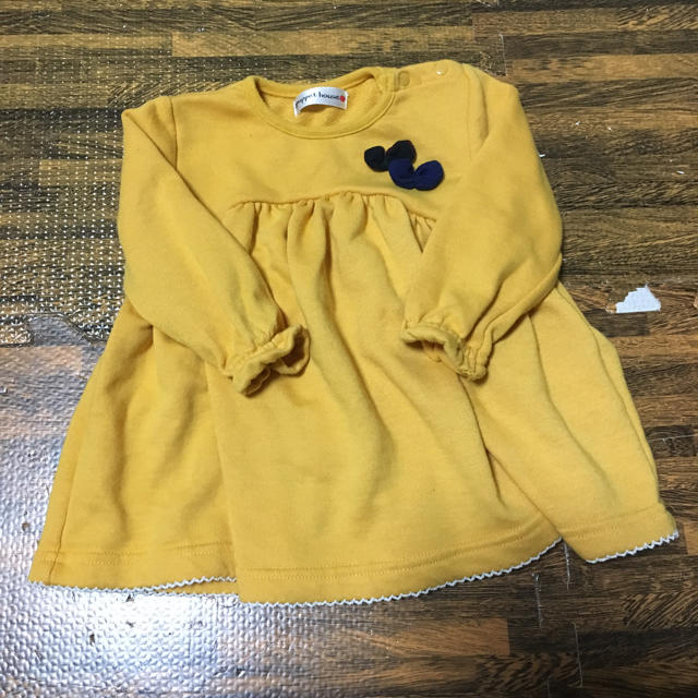 西松屋(ニシマツヤ)の西松屋 95 チュニック イエロー キッズ/ベビー/マタニティのキッズ服女の子用(90cm~)(Tシャツ/カットソー)の商品写真