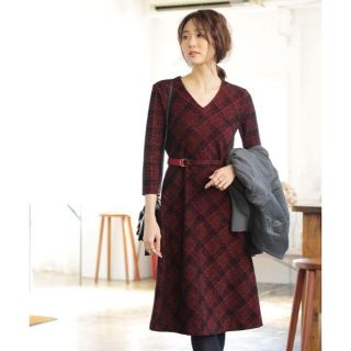 アナイ(ANAYI)のりみ様  18AW アナイ ANAYI  フロッキーチェック ワンピース(ひざ丈ワンピース)