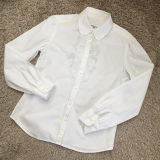 コムサデモード(COMME CA DU MODE)の【COMME CA FILLE】140cm 白シャツ ブラウス  (Tシャツ/カットソー)