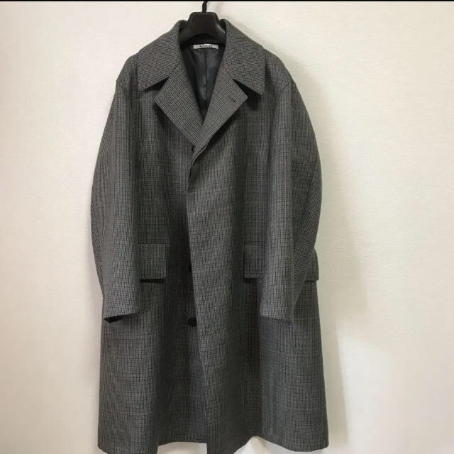 AURALEE DOUBLE FACE CHECK LONG COAT